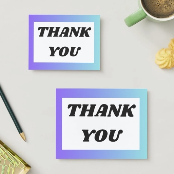 Set of 10 Blue Thank You Post Cards - Picture 8 of 8